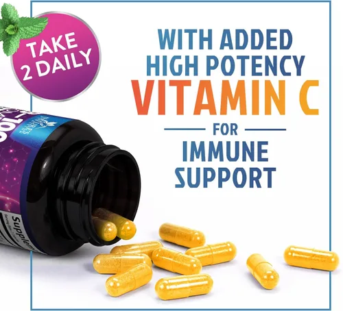 Vista 6 de B Complex Vitaminas Cápsulas – Complejo B-100 súper completo con vitamina B12 B6 C biotina folato y ácido fólico para apoyo inmunológico