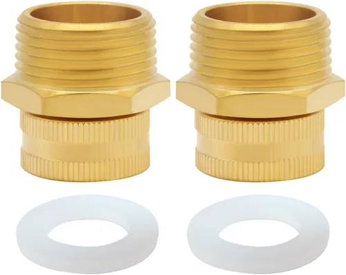 Vista 13 de Uenede Conector de manguera de jardín hembra de latón de 1/2 "NPT a 3/4" GHT hembra, reductor giratorio roscado reductor adaptador de conversión