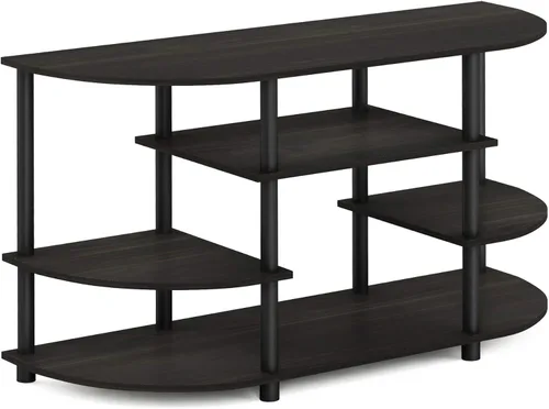Vista 6 de Furinno JAYA - Soporte esquinero para TV, diseño simple, color espresso/negro