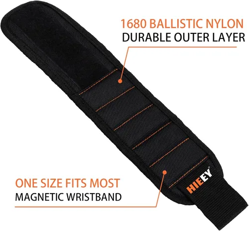 Vista 3 de HIEEY 2 piezas de pulsera magnética para sujetar tornillos, regalos para hombres, correa magnética para sujetar tornillos, accesorios geniales
