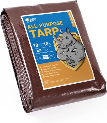 Vista 134 de GUARD SHIELD - Lona negra impermeable de 6 x 6 pies, cubierta de lona de polietileno, de servicio medio y uso general de 7 mil