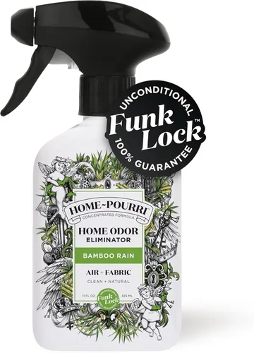 Vista 2 de Home-Pourri Air + Fabric Spray Ambientador Multiusos Eliminador de Olores, Lluvia de Bambú, 11 Fl Oz - Jazmín, Bambú y Hierba Fresca