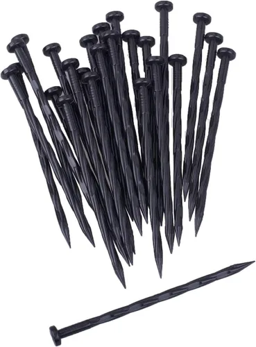 Púas para bordes de paisaje, picos de borde de 8 pulgadas para paisajismo, jardines de flores, césped (25 unidades)