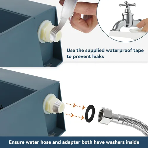 Vista 5 de Cuenco de agua automático para perro para grifo macho GHT de 3/4 pulgadas, dispensador de agua de llenado automático para exteriores de 2 litros