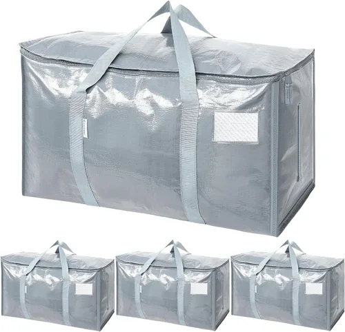 Vista 34 de Ticonn - Bolsa de transporte extragrande con cremalleras y asas de transporte, resistente, para ahorrar espacio, color azul