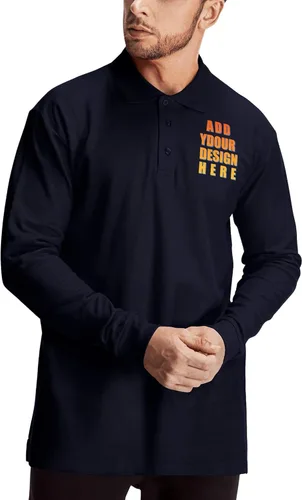 Vista 2 de Custom Polo Shirt for Men Customized Golf Shirts Design Your Own Personalized Tee Upf50+ Print Embroidered Text Photo Logo