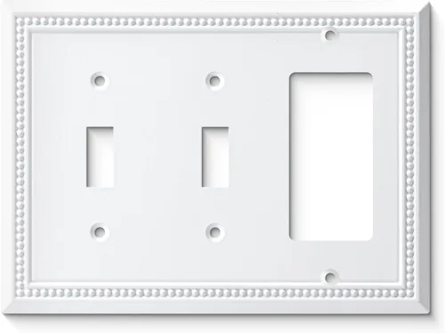 Vista 23 de Henne Bery Sunken Pearls - placa decorativa de pared, placa decorativa de pared, tapa de salida de la placa del interruptor, aleación de zinc sólida