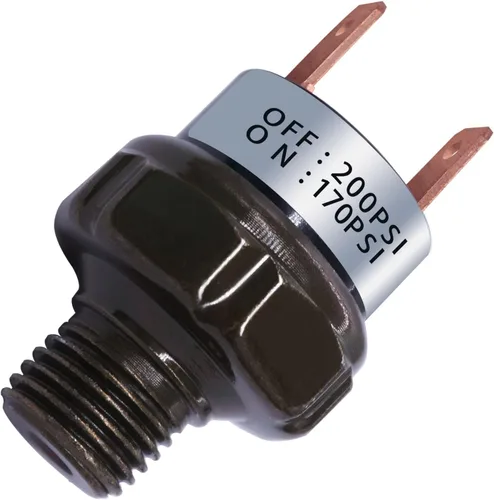Vista 7 de mankk Interruptor de presión de aire 70-100 PSI Rosca 1/4 "NPT 24V 12V DC Compresor de aire Interruptor de presión para tren de bocina de aire