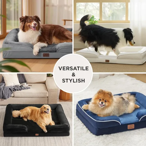 Vista 9 de Bedsure Cama Ortopédica para Perros de Tamaño Mediano – Cama Lavable para Perros y Gatos Medianos Impermeable, Cómodo Sofá Cojín para Mascotas