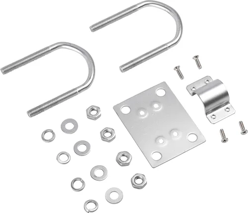 Vista 7 de Soporte de mástil para antena de helio para montaje en poste, abrazadera fija de perno en U, soporte de hardware para techo al aire libre, Lora
