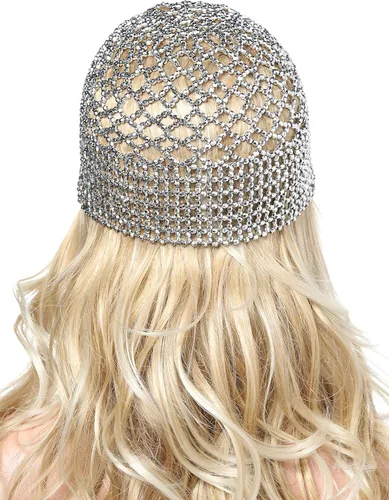 Vista 5 de BABEYOND Gorra con cuentas de los años 20 gorra de danza del vientre tocado exótico Cleopatra para fiesta temática de Gatsby