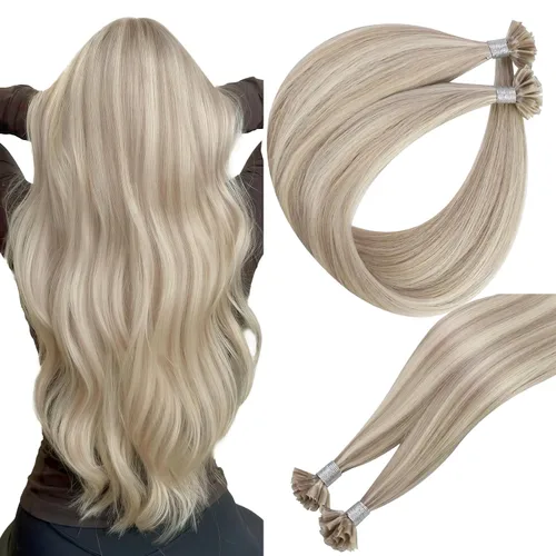 Vista 38 de Easyouth - Extensiones de cabello con alambre rubio, extensiones de cabello humano real, reflejos rubios ceniza, extensión de cabello rubio con hilo