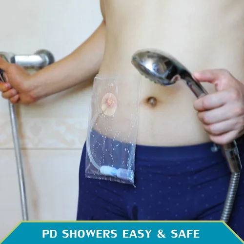 Vista 3 de 50 piezas impermeable protector de ducha para tubo de alimentación, soporte para catéter PD para diálisis peritoneal, bolsa de diálisis peritoneal