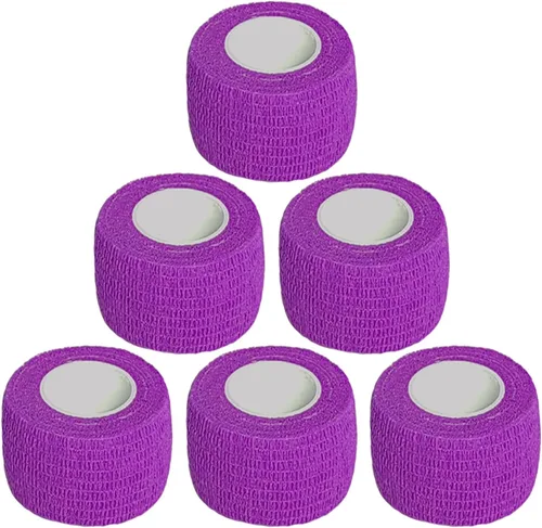 Vista 15 de Hysiwen Paquete de 6 vendajes autoadhesivos de 1 pulgada x 5 yardas, envoltura cohesiva transpirable y cohesiva autoadhesiva para deportes, Negro