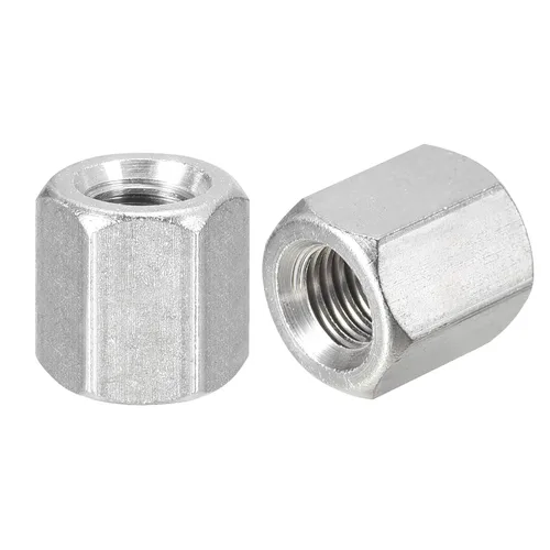 Vista 20 de uxcell Tuercas de acoplamiento M6 x 1 paso de 1.378 in de longitud, 4 tuercas de acoplamiento de varilla hexagonal métrica de acero inoxidable 304