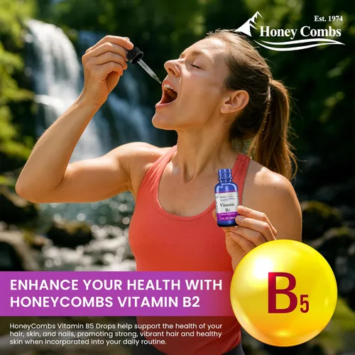 Vista 8 de HoneyCombs Extracto de vitamina B5 sin alcohol (líquido), 1 oz