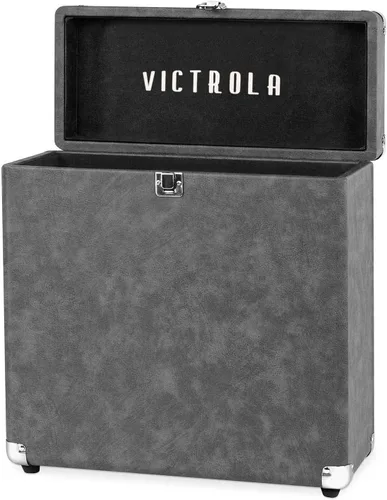 Vista 8 de Victrola Collector – Estuche de almacenamiento para discos de vinilo – Capacidad para más de 30 discos de vinilo para tocadiscos, hardware