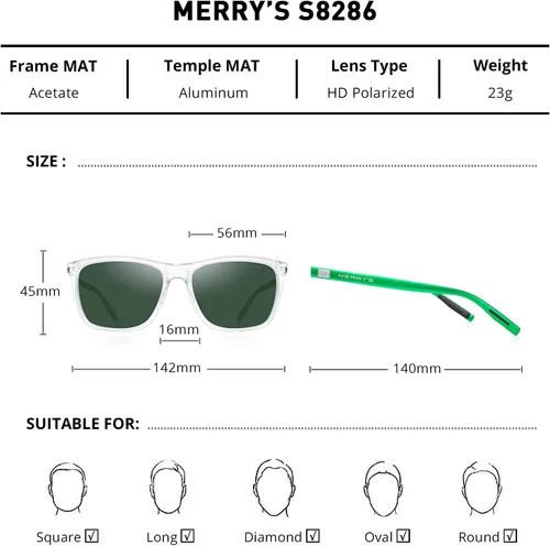 Vista 2 de MERRY'S S8286 - Lentes de sol polarizados de aluminio, unisex, de estilo vintage para hombre o mujer