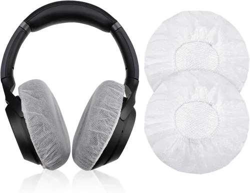 Vista 8 de BBTO 100 piezas de fundas desechables para auriculares, fundas elásticas sanitarias no tejidas para auriculares con ajuste para la mayoría de Negro