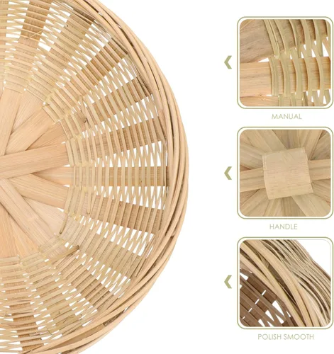 Vista 9 de HEMOTON Cesta tejida multifunción con cubierta para almacenamiento, organización del hogar y artesanía de diseño del hogar