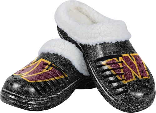 Vista 22 de FOCO - Zuecos con logotipo del equipo de la NFL para mujer, forro de sherpa y brillo