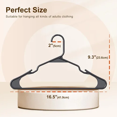 Vista 3 de HOUSE DAY Perchas de Plástico Premium Paquete de 10, Perchas para Ropa que Ahorran Espacio, Colgador Resistente para Abrigos - Organizadores