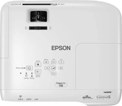 Vista 7 de Epson, EPSV11HA03020, PowerLite 118 3LCD XGA Proyector para aula con doble HDMI, 1 cada uno, 3.6 x 11.6 x 10.2 pulgadas