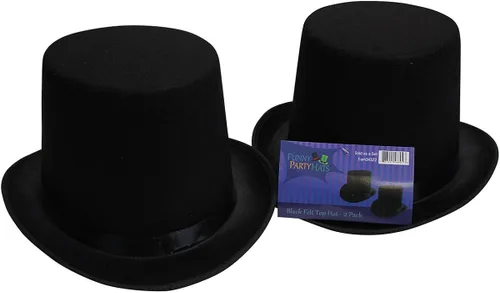 Vista 6 de Sombrero de copa, de fieltro negro, sombreros de fiesta divertidos