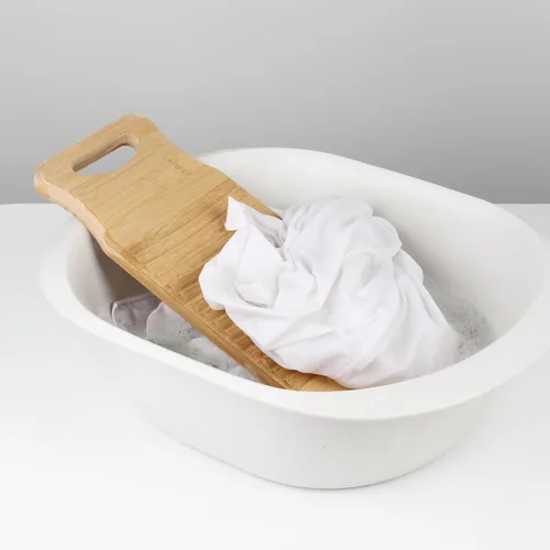 Vista 5 de Tabla de lavado de manos de bambú para lavar la ropa, tabla de limpieza para lavar las manos, tabla de fregar a la antigua, lavadora de manos