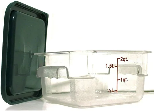 Vista 12 de Tiger Chef Envases cuadrados transparentes del policarbonato del almacenamiento de alimentos de la calidad comercial de 2 cuartos con las tapas