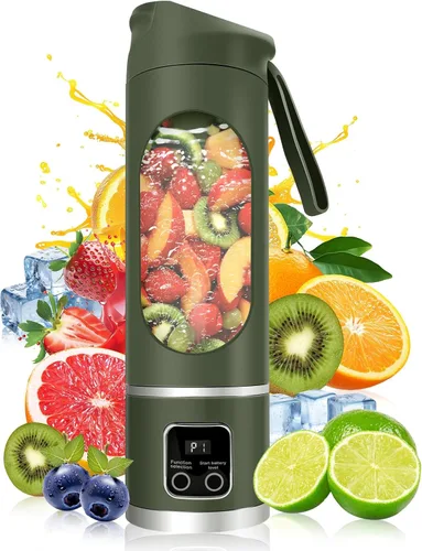 Batidora portátil personal eléctrica USB Pakay, 500ML exprimidor portátil para batidos y licuados, licuadoras pequeñas, mezcla, compacta, Verde