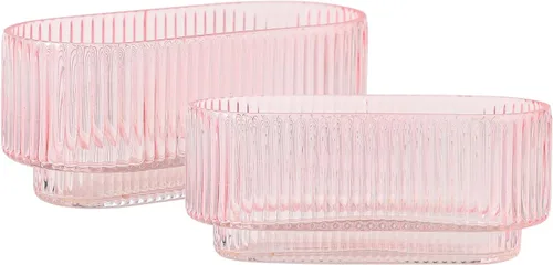 Vista 29 de Jarrón de vidrio acanalado, jarrones de flores para ramo, jarrones de vidrio transparente para flores, moderno jarrón acanalado para sala de estar