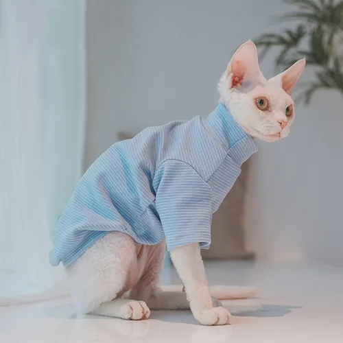 Vista 3 de Sphynx - Camisa de forro polar cálida para gatos, cuello alto, ropa térmica sin pelo para Sphynx, Devon, ropa de gato de Cornualles y gatitos