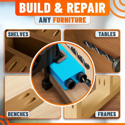 Vista 9 de 14 plantillas compactas de agujero de bolsillo – Construye fácilmente juntas fuertes y limpias con tornillos ocultos. Plantilla de tornillo