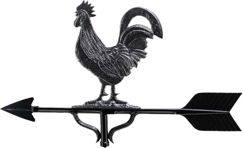 Vista 5 de Montague Metal Products Veleta de 32 pulgadas con adorno de gallo de hierro sueco