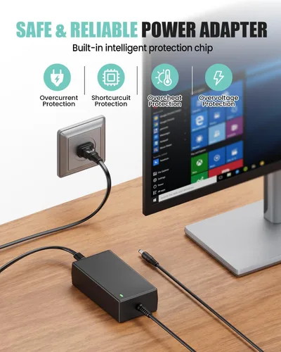 Vista 6 de 12V 5A Power Cord Compatible with Sceptre EC Series 35" 32" 30" 27" 24" 22" 20" 19" 15" E248W E225W E205W E275W C325W Screen LED Supply Adapter