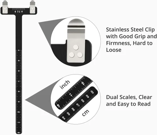 Vista 3 de Zonon Alicates para Puntos de Encoque de Cuerda de Arco, Juego de Cuerdas de Encoque, Regla Cuadrada de Arco en Forma de T, Alicates con Hebilla