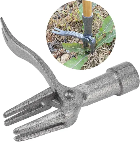 Vista 4 de Herramienta extractor de malezas Hierro Stand Up Extractor de malezas Mango largo Tubo de acero extraíble Jardinería Césped Patio Eliminar