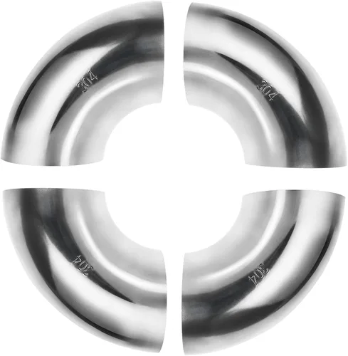 Vista 8 de Paquete de 4 codos curvados de mandril de acero inoxidable 304, tubo de codo de escape de 90 grados, codo de mandril de 2.5 pulgadas de diámetro
