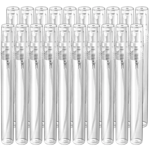 Vista 10 de Teenitor Mini botella de aerosol, 20 unidades, botella de perfume recargable de viaje de 0.2 fl oz, botella de perfume de niebla fina, mini