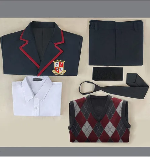 Vista 6 de EROOLU Paraguas - Uniforme escolar, disfraz de cosplay para niños y niñas, uniforme escolar, conjunto completo de disfraz de Halloween