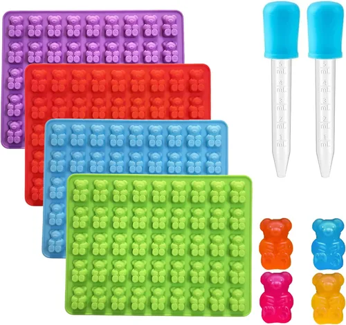 Vista 14 de Round Gummy Candy Molds - 220 Cavity Silicone Candy Molds with 2pcs Dropper for Hard Candy, Gummy, Caramels, Chocolate, Ganache, Ice Cubes