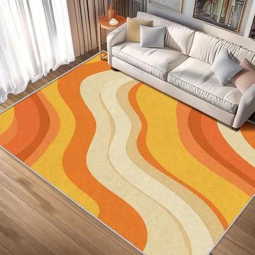 Vista 11 de 70s Small Rug 2x3 Retro Rainbow Abstract Art Pattern, Washable Entryway Bedroom Kitchen Doormat, 70s Retro Decor for Home, Soft Non Slip Indoor Door