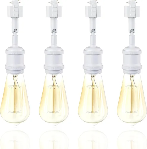 Vista 10 de Cabezales de luz de pista E26 tipo H, cabezales de iluminación de riel de dirección, luces LED ajustables regulables para cocina, estilo retro