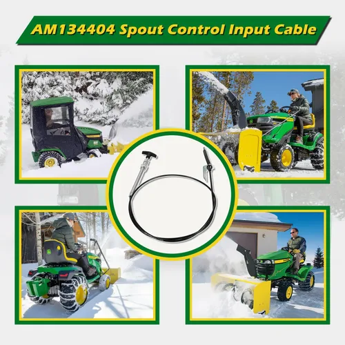 Vista 2 de AM134404 Repuesto para cable de entrada de control de canalón John Deere, cable deflector de canalón compatible con soplador de nieve JD de 44