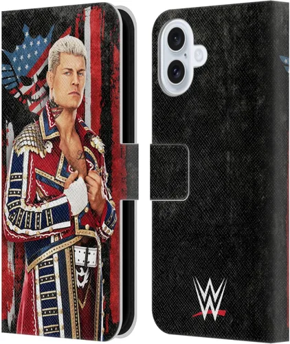 Vista 49 de Head Case Designs Officially Licensed WWE American Nightmare Flag Cody Rhodes Leather Wallet Case Compatible with Apple iPhone 7/8 / SE 2020 & 2022