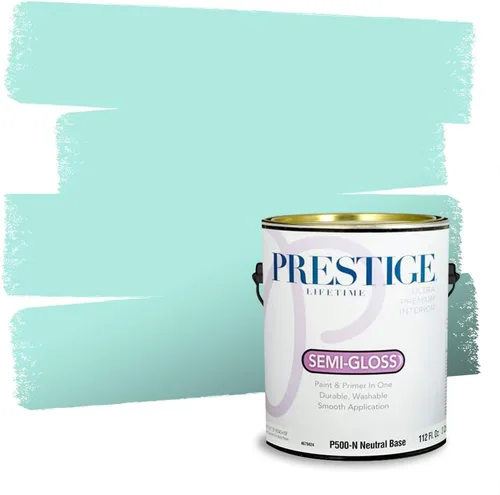Vista 250 de Prestige Paints - Pintura exterior e imprimación en uno, 1 galón, plano, compatibilidad comparable con el color menta «Whipped Mint» de Behr