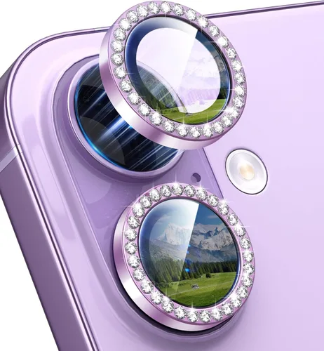 Vista 56 de Xfilm Protector de lente de cámara Bling para iPhone 14 Pro/14 Pro Max, dureza 9H a prueba de rayones, protector de anillo individual de metal