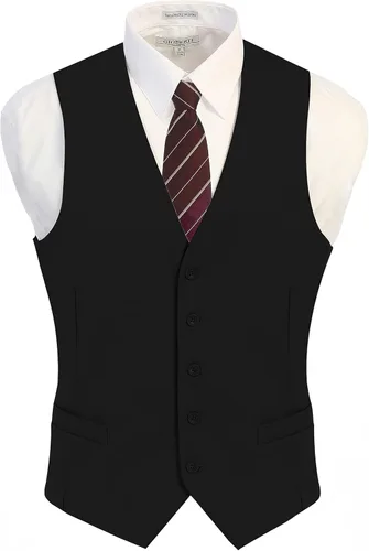 Vista 2 de Gioberti Chaleco de traje formal para hombre apto para negocios o vestido casual