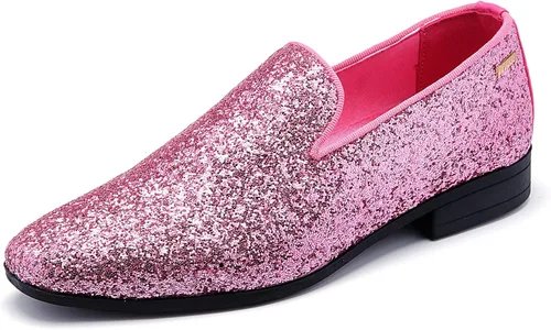 Vista 29 de UUBARIS Mocasines de vestir para hombre de esmoquin, zapatos sin cordones